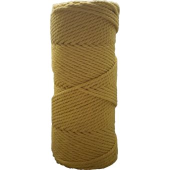 Pelote corde macramé coton torsadée ocre 250g 3mmx60m
