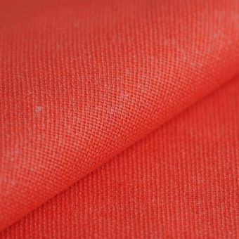Tissu Lin enduit Melisse rouge
