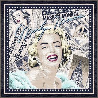 Carré de tissu jacquard Icône bleu