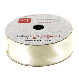 Bobine ruban satin écru 5 m X 20 mm