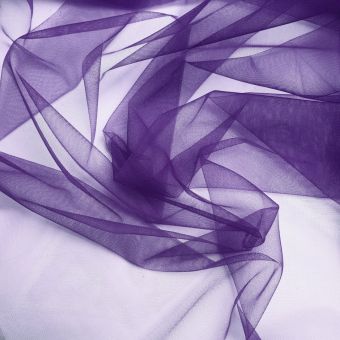 Tissu Tulle élastique grande largeur aubergine