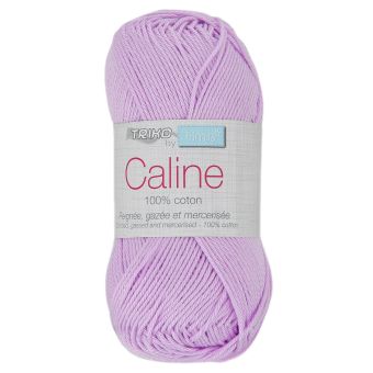 Pelote fil à tricoter Caline 50g 100% coton mercerisé - Col. 125 Lilas 