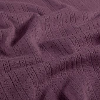 Tissu maille pointelle coton uni bois de rose
