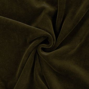 Tissu Jersey Tubulaire Vert Olive (kaki) - Coupon Uni Pour Vêtements - Neuf