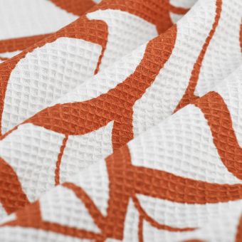 Tissu nid d'abeille léger orange Sophie Ferjani