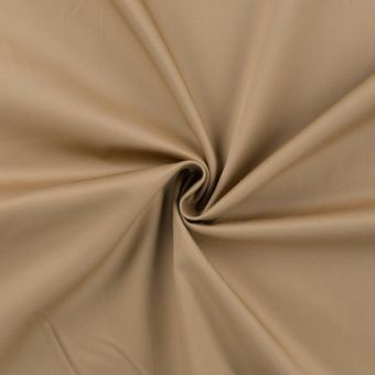 Toile coton chino stretch unie caramel