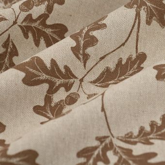 Tissu bachette linen look chêne noisette naturel 