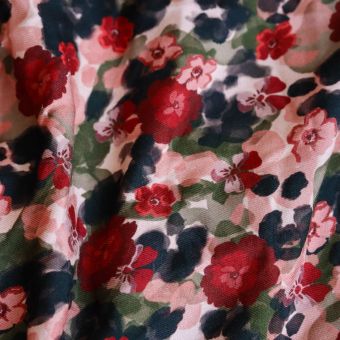 Tissu twill viscose Flower Drips - Lise Tailor
