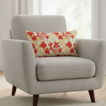 Housse de coussin feuillage doré 30x50cm