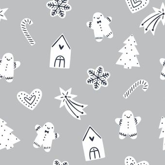 Tissu French Terry Noel A Colorier Gris, coupon 1m x laize (145cm)