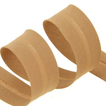 Biais replié 30 mm marron clair