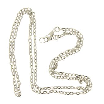 Chaîne avec mousqueton argentée 120 cm 