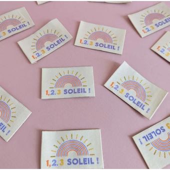 Étiquettes tissées 1,2,3 Soleil x6 - Marmaï
