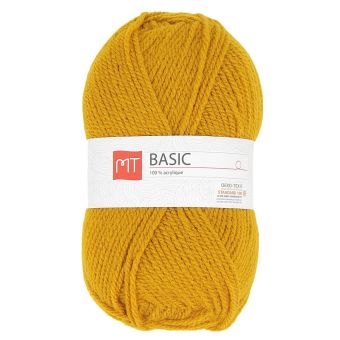 Pelote de fil à tricoter MT basic jaune moutarde