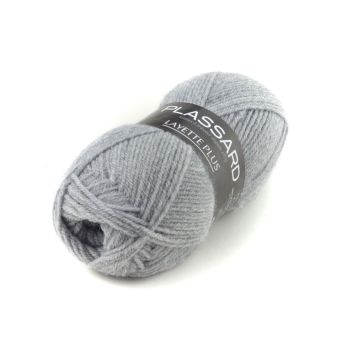 Pelote de fil à tricoter Layette Plus gris moyen - Plassard