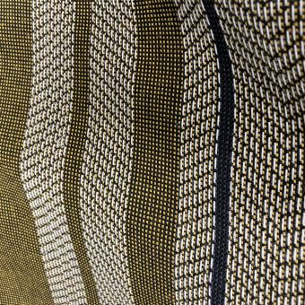 Toile à rayures et chevrons effet tissé jaune foncé - 295cm