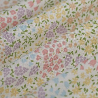 Tissu bachette flower sunshine pastel 