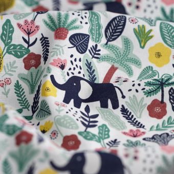 Tissu cretonne forêt Amazonie 