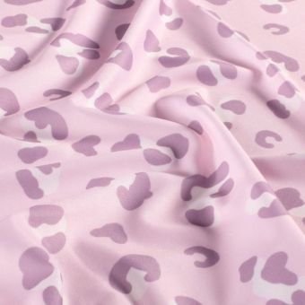 Tissu maillot de bain anti UV recyclé léopard lilas