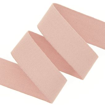 Ruban sergé chevron 20 mm vieux rose