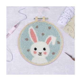 Kit Punch Needle Lapin Blanc – Idéal débutant – Trimits