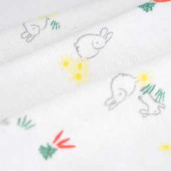 Tissu French Terry lapinou blanc