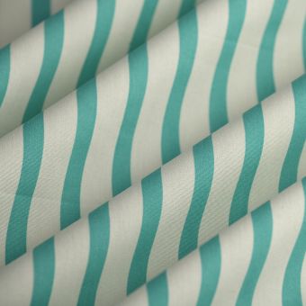 Tissu popeline coton rayure vert sable