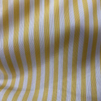 Toile tissé teint polycoton recyclé rayures 5mm jaune
