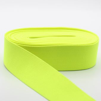 Elastique gros grain jaune fluo 40mm