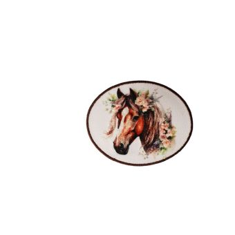 Ecusson thermocollant tête de cheval 6,1cm x 4,9cm brun