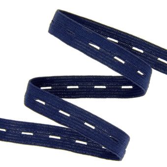 Élastique boutonnière 12 mm marine
