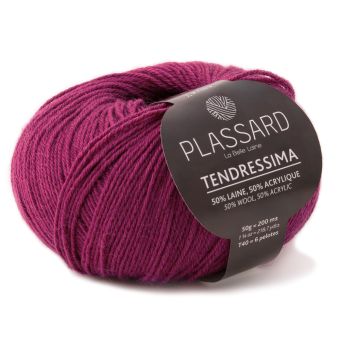 Pelote de laine Tendressima bordeaux N°34 Plassard