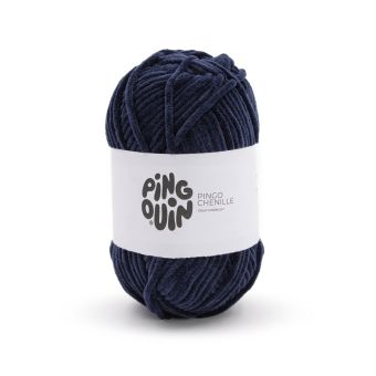 Pelote de fils à tricoter Pingo Chenille bleu marine - Pingouin