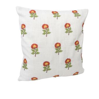 Housse de coussin Block Print brodé 40x40cm multicolore
