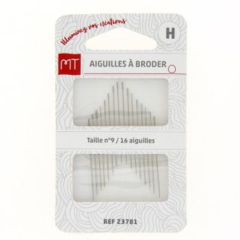 Aiguilles à broder assorties n° 3 à 9
