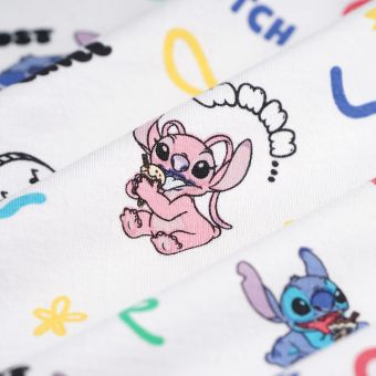 Tissu jersey coton Lilo & Stitch multicolore
