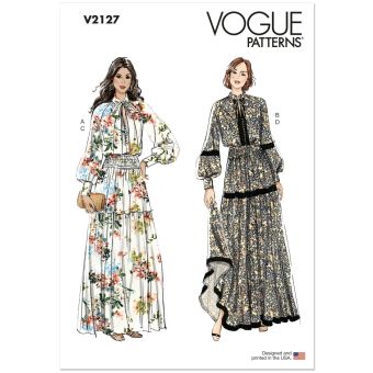Patron V2127U5 haut ample fermeture bouton pour femme du 44 au 52 - Vogue