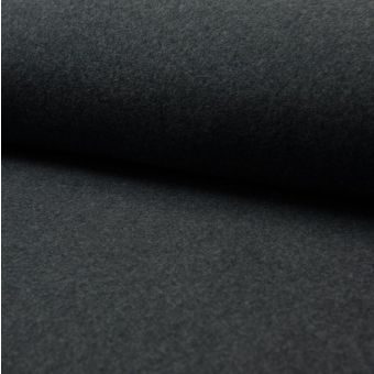 Tissu polaire coton bio duveteuse gris foncé