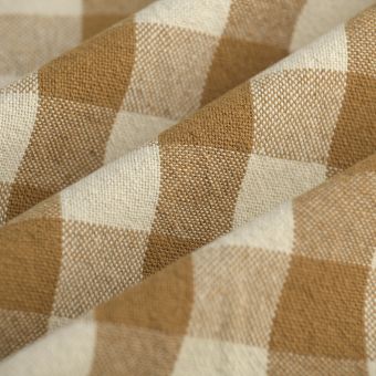 Tissu tissé teint vichy célestin peanut 