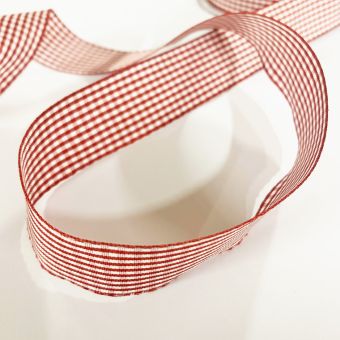 Ruban vichy 25 mm rouge