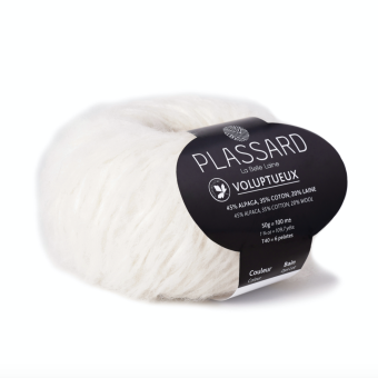 Pelote de laine Voluptueux 02 blanc cassé Plassard