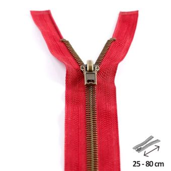 Fermeture laiton séparable n°5 - 80 cm Rouge