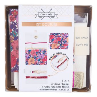 Kit couture DIY - Pochette à bijoux x Liberty Fabrics rose
