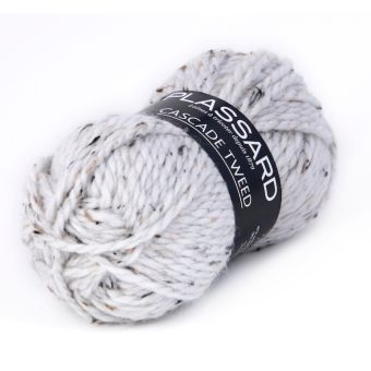 Pelote de fil à tricoter Cascade tweed gris clair 100m - Plassard