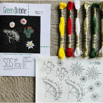 Kit broderie réparation - SOS petit trou vegetaux - Green Bobine