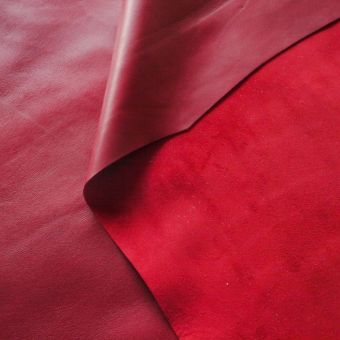 Véritable Cuir d'Agneau Lisse Souple Rouge Foncé