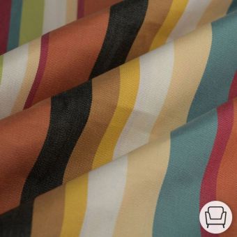 Tissu bâche plein air rayure multicolore 320cm 