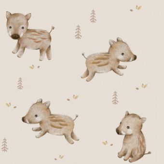 Tissu Minky lisse Bébé Sanglier, coupon 1m x laize (150cm)