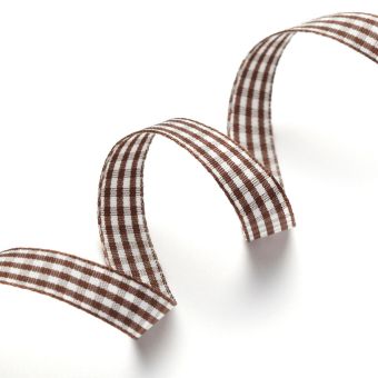 Ruban vichy 10 mm chocolat