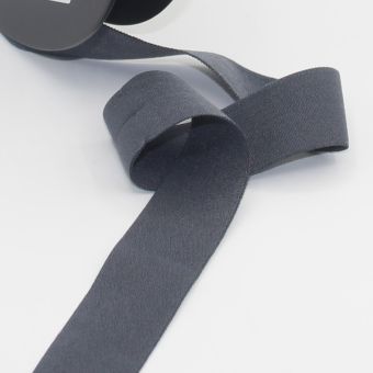 Biais elastique doux ultra fin gris anthracite 20 mm